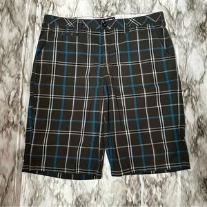 Tony Hawk Mens Sz 38 Blue And Gray Checkered Button Skater Sk8 Shorts Urbancore